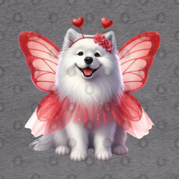 Valentine Fairy Samoyed Dog by Chromatic Fusion Studio